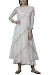 Buy_Nini Mishra_White Cotton Silk Round Embroidered Long Kurta _at_Aza_Fashions