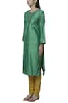 Buy_Nini Mishra_Green Silk Round Embellished Kurta _Online_at_Aza_Fashions