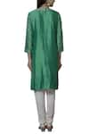 Shop_Nini Mishra_Green Silk Round Embellished Kurta _at_Aza_Fashions