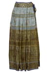 Shop_Poonam Dubey_Grey Cotton V Neck Embroidered Kurta Skirt Set _Online_at_Aza_Fashions
