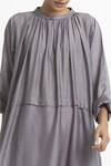 Buy_Three_Grey Cotton Silk Pleated Long Tunic_Online_at_Aza_Fashions