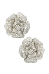 Buy_Auraa Trends_Silver Plated Crystal Floral Studs _at_Aza_Fashions