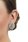 Shop_Auraa Trends_Silver Plated Crystal Floral Studs _at_Aza_Fashions