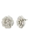 Auraa Trends_Silver Plated Crystal Floral Studs _Online_at_Aza_Fashions