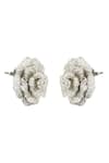 Buy_Auraa Trends_Silver Plated Crystal Floral Studs _Online_at_Aza_Fashions