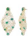 Auraa Trends_Gold Plated Crystals, Stones Geometric Earrings _Online_at_Aza_Fashions