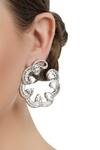 Shop_Auraa Trends_Silver Plated Crystals, Stones Stud Earrings _at_Aza_Fashions