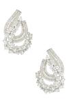 Buy_Auraa Trends_Silver Plated Crystals, Stones Stud Earrings _at_Aza_Fashions