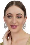 Shop_Auraa Trends_Silver Plated Crystals, Stones Stud Earrings _at_Aza_Fashions