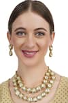Shop_Auraa Trends_Gold Plated Imitation Diamonds Kundan Layered Necklace Set _at_Aza_Fashions