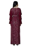 Shop_Manish Malhotra_Wine Embroidered Kurta With Pants_at_Aza_Fashions