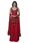Buy_Manish Malhotra_Georgette Embroidered Kurta Sharara Set_at_Aza_Fashions