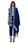 Manish Malhotra_Blue Georgette Embroidered Kurta Set_Online_at_Aza_Fashions