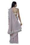 Shop_Manish Malhotra_Grey Georgette Embellished Frill Saree_at_Aza_Fashions