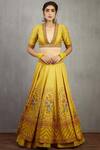 Buy_Torani_Yellow Chanderi Printed Lehenga Set_Online_at_Aza_Fashions