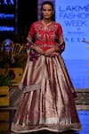 Buy_JAYANTI REDDY_Pink Brocade Silk Embroidered Lehenga Set_at_Aza_Fashions