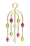 Varnika Arora_Yellow Pink Quartz Geometric Chandeliers_Online_at_Aza_Fashions