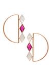 Shop_Varnika Arora_Pink Stones Statement Stud Earrings _at_Aza_Fashions