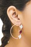 Buy_Varnika Arora_Pink Stones Statement Stud Earrings _at_Aza_Fashions