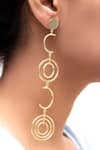 Buy_Varnika Arora_Gold Plated Circular Long Earrings_at_Aza_Fashions