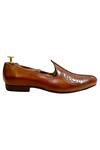 Shop_Artimen_Brown Leather Embroidered Juttis _Online_at_Aza_Fashions
