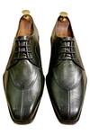 Shop_Artimen_Green Leather Derby Shoes_at_Aza_Fashions
