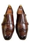 Shop_Artimen_Brown Double Strap Monk Shoes_at_Aza_Fashions