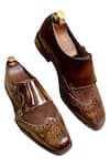 Buy_Artimen_Brown Leather Double Strap Monk Shoes _at_Aza_Fashions