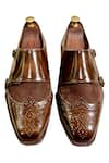 Shop_Artimen_Brown Leather Double Strap Monk Shoes _at_Aza_Fashions