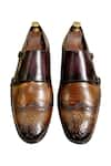 Shop_Artimen_Brown Leather Double Strap Monk Shoes _at_Aza_Fashions