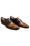 Artimen_Brown Leather Double Strap Monk Shoes _Online_at_Aza_Fashions