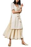 Buy_Kharakapas_Off White Embroidered Kurta  _at_Aza_Fashions