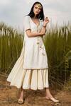 Buy_Kharakapas_Off White Embroidered Kurta  _Online_at_Aza_Fashions