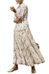 Kharakapas_Pink Printed Kurta Skirt Set _Online_at_Aza_Fashions