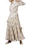 Shop_Kharakapas_Pink Printed Kurta Skirt Set _Online_at_Aza_Fashions