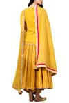 Shop_Kharakapas_Yellow Embroidered Kurta Lehenga Set  _at_Aza_Fashions