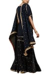 Shop_Kharakapas_Black Embroidered Kurta Sharara Set _at_Aza_Fashions