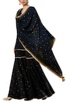 Shop_Kharakapas_Black Embroidered Kurta Sharara Set _Online_at_Aza_Fashions