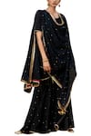 Buy_Kharakapas_Black Polka Dotted Dupatta _at_Aza_Fashions