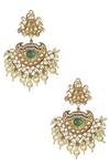 Shop_Anjali Jain_Gold Plated Crystal Bead Danglers_at_Aza_Fashions