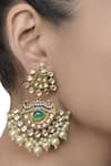 Buy_Anjali Jain_Gold Plated Crystal Bead Danglers_at_Aza_Fashions