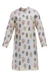 Shop_Pranay Baidya_White Tussar Dupion Silk Printed Kurta_Online_at_Aza_Fashions