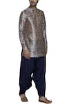 Buy_Pranay Baidya_Blue Cotton Silk Patiala Pant  _at_Aza_Fashions