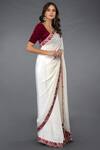 Talking Threads_Off White Pure Crepe Silk Embroidered Saree With Unstitched Blouse Fabric_Online_at_Aza_Fashions