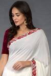 Shop_Talking Threads_Off White Pure Crepe Silk Embroidered Saree With Unstitched Blouse Fabric_Online_at_Aza_Fashions