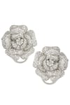 Buy_Auraa Trends_Silver Plated Kundan Rose Studs _at_Aza_Fashions