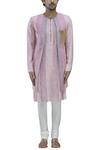 Manish Nagdeo_Grey Linen Kurta Jacket Set For Men_Online_at_Aza_Fashions