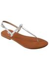 Buy_Sole Fry_White T-bar Flat Sandals_at_Aza_Fashions