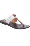 Buy_Sole Fry_Silver T-bar Flat Sandals_at_Aza_Fashions