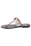 Sole Fry_Silver T-bar Flat Sandals_Online_at_Aza_Fashions